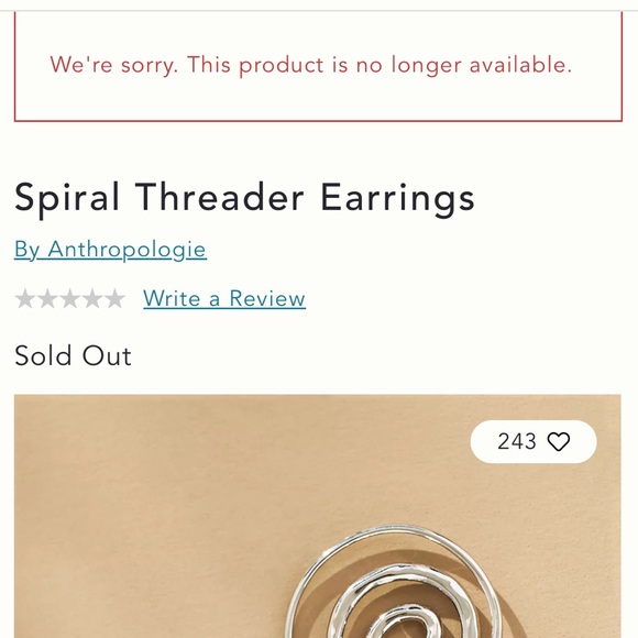 New! Anthropologie Silver Spiral Threader Earrings NWOT - Picture 4 of 6